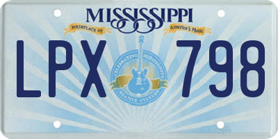 MS license plate LPX798