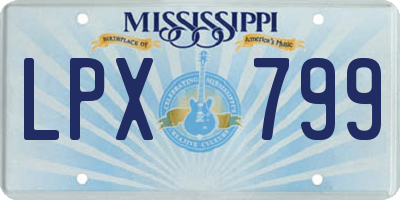 MS license plate LPX799