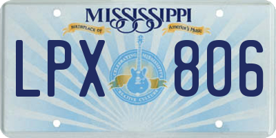 MS license plate LPX806