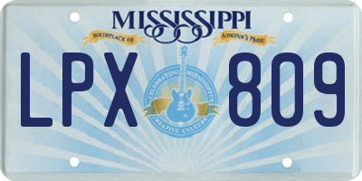 MS license plate LPX809