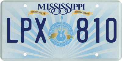 MS license plate LPX810