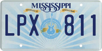 MS license plate LPX811