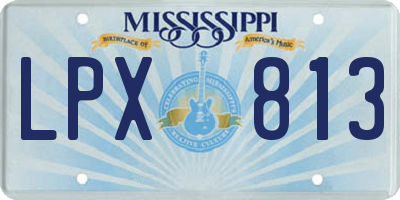 MS license plate LPX813