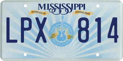 MS license plate LPX814