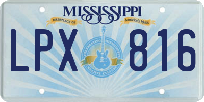 MS license plate LPX816