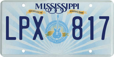 MS license plate LPX817