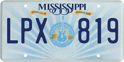 MS license plate LPX819