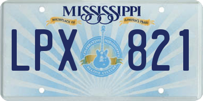MS license plate LPX821