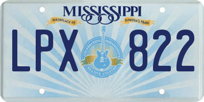 MS license plate LPX822