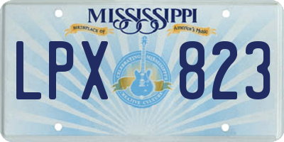 MS license plate LPX823
