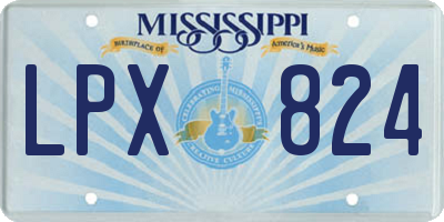 MS license plate LPX824