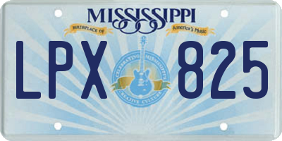 MS license plate LPX825
