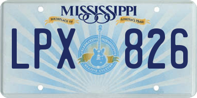 MS license plate LPX826