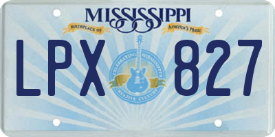 MS license plate LPX827