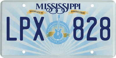 MS license plate LPX828