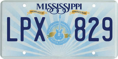 MS license plate LPX829