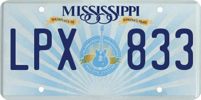 MS license plate LPX833
