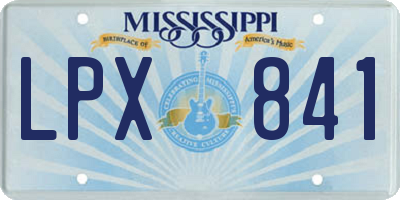MS license plate LPX841