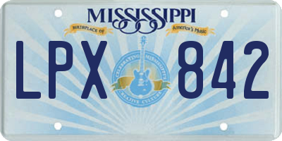 MS license plate LPX842