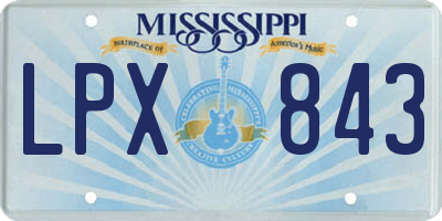 MS license plate LPX843