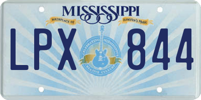 MS license plate LPX844