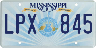 MS license plate LPX845