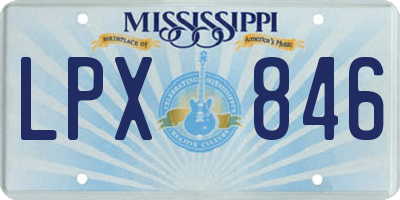 MS license plate LPX846