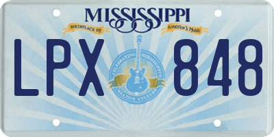 MS license plate LPX848