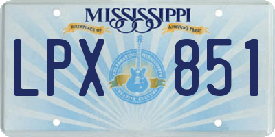 MS license plate LPX851