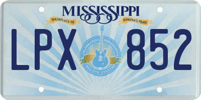 MS license plate LPX852