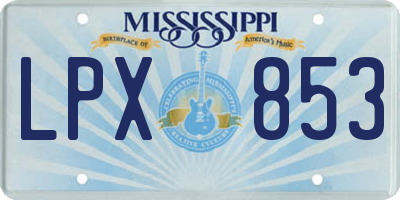MS license plate LPX853