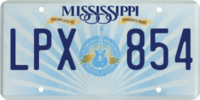 MS license plate LPX854