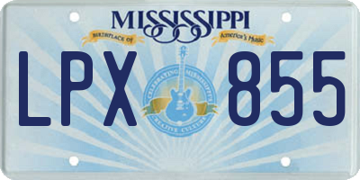 MS license plate LPX855