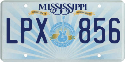 MS license plate LPX856