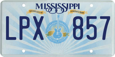 MS license plate LPX857