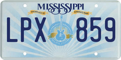 MS license plate LPX859