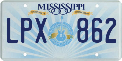 MS license plate LPX862