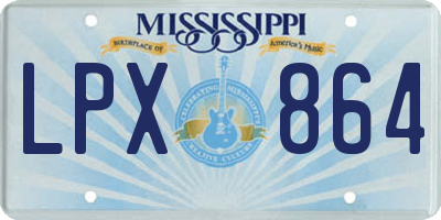 MS license plate LPX864