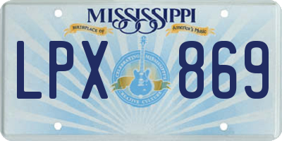 MS license plate LPX869