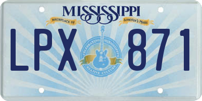 MS license plate LPX871
