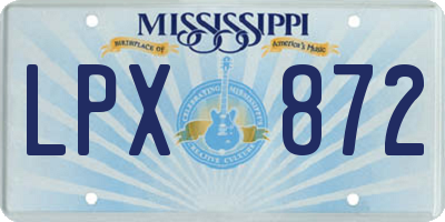 MS license plate LPX872