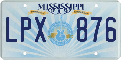 MS license plate LPX876