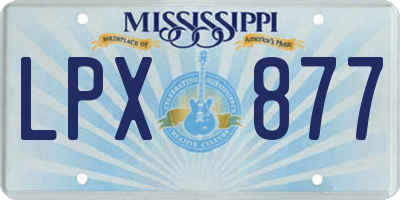 MS license plate LPX877