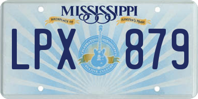 MS license plate LPX879