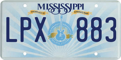 MS license plate LPX883