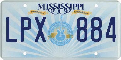 MS license plate LPX884