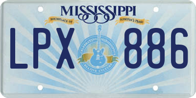 MS license plate LPX886
