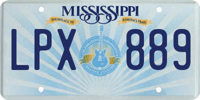 MS license plate LPX889