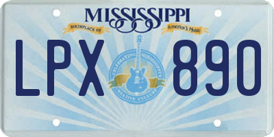 MS license plate LPX890