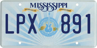 MS license plate LPX891